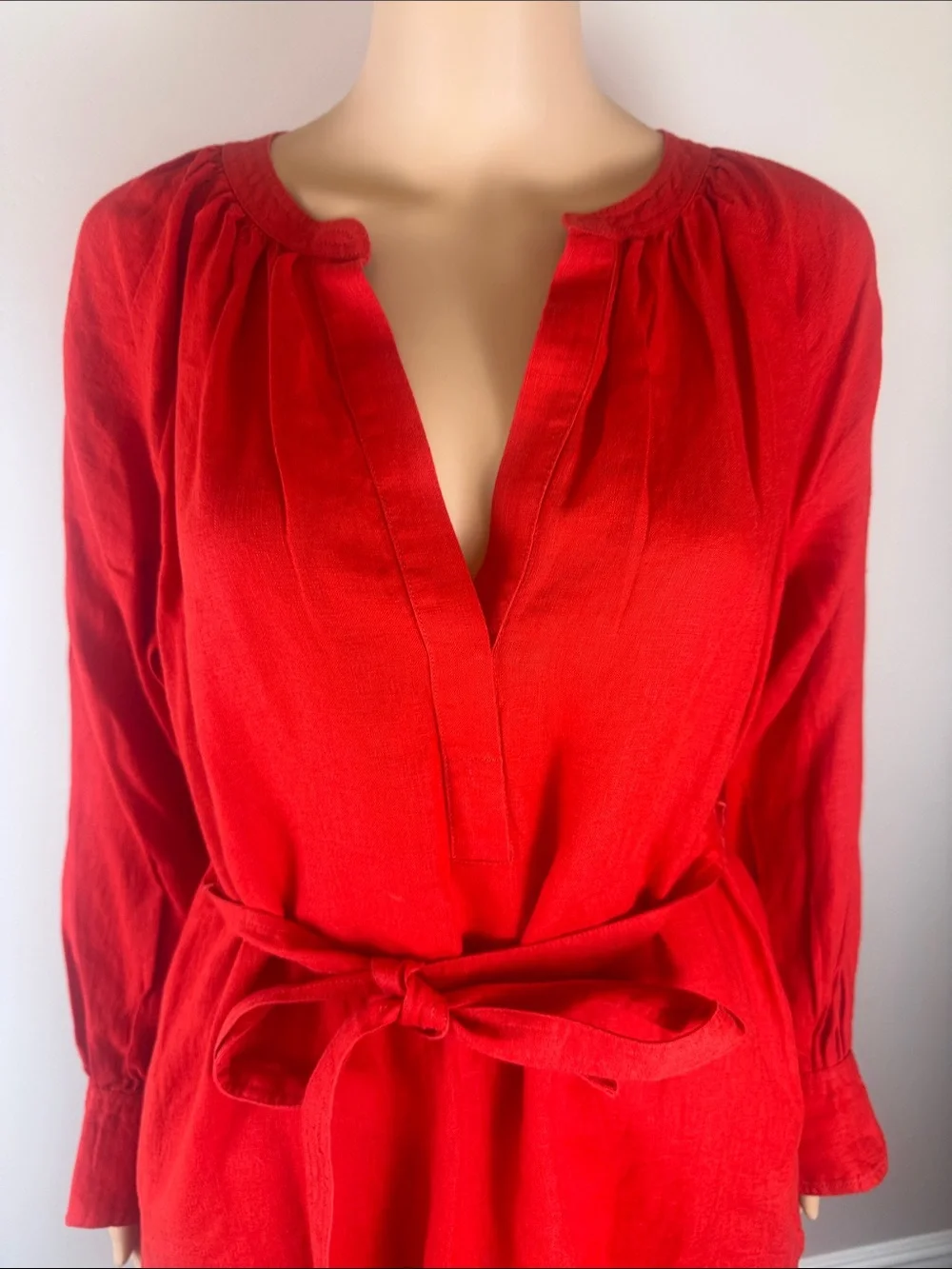 J.Crew Red Linen Cabana Mini Dress NWOT